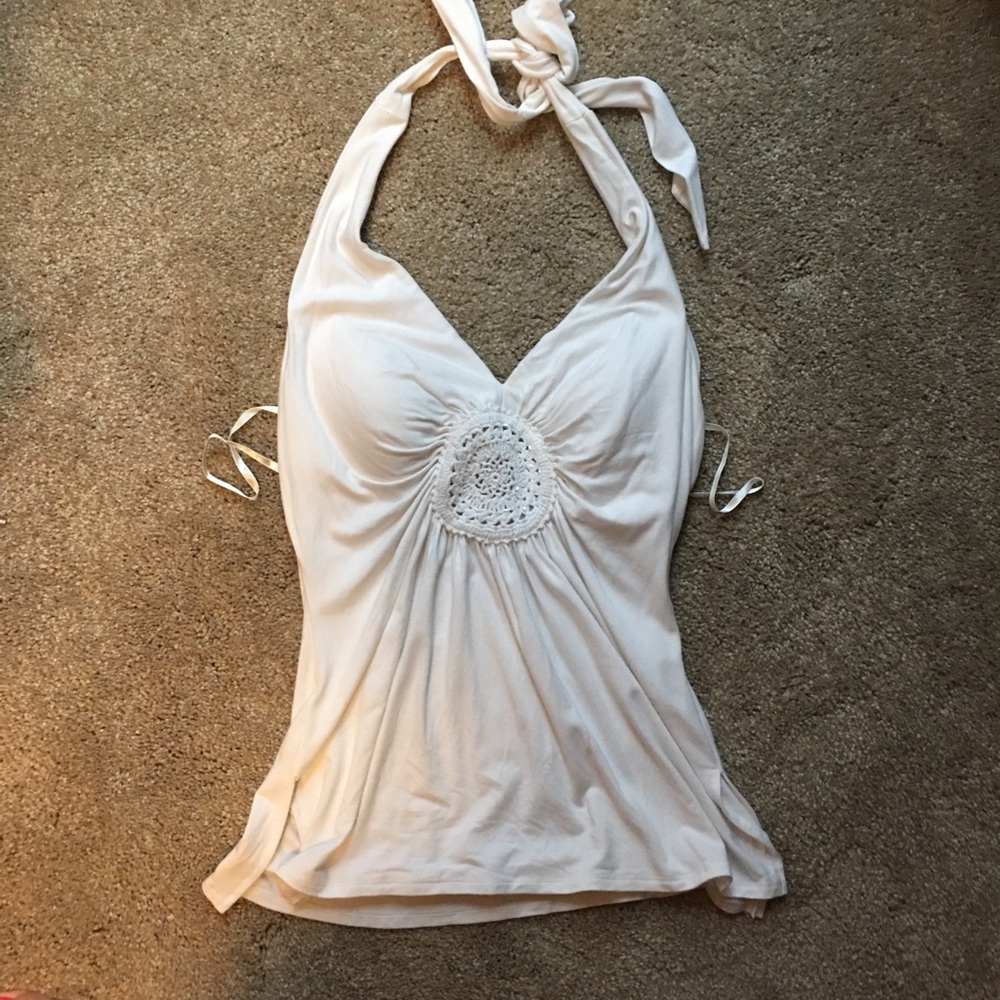 Cache white halter top